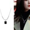 Diseño europeo y americano sentido de alta gama cadena de suéter 2024 nueva moda joyería otoño e invierno decoración collar largo de acero de titanio de doble capa
