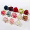 Cabeza de rosa de seda degradada vintage, flor artificial de alta gama, material para accesorio de pelo DIY, decoración de pared de flores para bodas, flor artificial