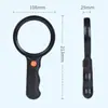 Luz XT-6904 com três temperaturas de cor ajustáveis e 30 LEDs, lupa manual de alta definição com lente de vidro para leitura e leitura de jornais, lupa universal