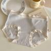 Calcinha Feminina de Cintura Média com Cós de Cor Contrastante, Confortável Calcinha de Algodão Puro para Meninas, Calça com Gancho Estendido Tamanho Grande