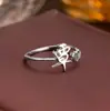 Anillo de Plata de Ley 925 100 Apellidos Familiares Apellido Familiar Anillo para Mujer Nuevo Amor Diseño de Nicho Sentido Anillo de Dedo Abierto Todo-partido Regalo