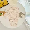 Conjunto de Roupas de Outono Infantil Algodão Meninas Meninos 2025 Novo Estilo Lã Macia Atacado Escovado Espessado Roupa de Casa Roupa Íntima