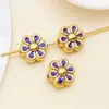 Acero Inoxidable Flor de Margarita Esmaltada de Doble Cara Perforada Cuentas Espaciadoras Hecho a Mano DIY Pulsera Cuentas Joyería Accesorios Materiales