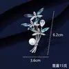 Broche de libélula em cristal azul oceano, toque de luxo leve e de alta qualidade, broche de pérola, design elegante e versátil, pino antiderrapante