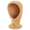 Bufanda Sombrero de Punto Integrado Otoño Invierno para Mujer Cordón Rayas Caliente Cubreorejas Gorro de Lana Bufanda Doble Uso