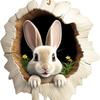 Nuevo llavero de acrílico con colgante plano para espejo retrovisor de coche, conejito de Pascua, para decoración del hogar, transfronterizo