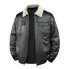 Chaqueta de Piel Sintética Solapa de Motociclista Nueva Chaqueta de Piel para Hombre Chaqueta de Piel Engrosada de Terciopelo Integrada con Piel Sintética Estilo Coreano Ajuste Delgado