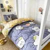 Conjunto de Colcha e Capa de Edredom de Seis Peças para Cama de Dormitório, Cama de Solteiro, Estampa de Desenho Animado, 10m, Adequado para um Conjunto Completo de Camas de Solteiro