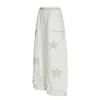 Pantalones Sueltos de Pierna Ancha con Diseño de Estrella de Cinco Puntas con Pedrería, Marca de Tendencia Europea y Americana, Pantalones Deportivos de Forro Polar para Hombre Otoño e Invierno, Pantalones Casuales Largos hasta el Suelo