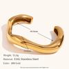 Pulseira da moda personalizada europeia e americana transfronteiriça de venda quente exagerada irregular onda líquida aberta aço inoxidável banhado a ouro 18K para mulheres