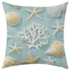 Funda de almohada de lino estilo vida marina refrescante de verano nueva de Temu transfronteriza cojín decorativo para sofá dropshipping