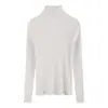 Suéter de Cuello Alto Otoño e Invierno Nuevo Año Nuevo Nuevo Negro Tejido Superior Pulóver de Moda Versátil Camisa Base Adelgazante Ropa Interior para Mujer