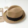 Sombrero de paja para niños verano niños Sombrero Jazz británico niños sombrero de viaje Niñas sombrero fresco sombrero de pescador sombrero de bebé moda