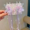 Horquilla de Flor Antigua para Niños Super Hada Horquilla para Actuación Hanfu Horquilla para Niñas Estilo Chino Bordado de Mariposa Borla Pin