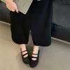 Zapatos Planos de Malla Plateada Estilo Francés 2025 Nuevo Estilo Calados Tejidos para Mujer Boca Baja Punta Redonda Correa con Hebilla Zapatos Mary Jane