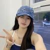 Gorra de moda vintage para mujer con cara visible, pequeña sombrilla, gorra vaquera azul, gorra de béisbol coreana lavada con cara grande para hombre.