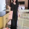 Pantalones casuales europeos que reducen la edad, estilo deportivo primavera y verano nuevo cárdigan delgado dulce y fresco tops que reducen la edad ropa de mujer de dos piezas