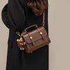2026 Nova Bolsa Cambridge de Couro Genuíno de Verão, Bolsa Transversal Feminina, Pequena Bolsa de Mão Elegante e de Alta Qualidade, Bolsa Quadrada Pequena
