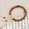 Jingdezhen Cerâmica Cabaça Pulseira Joias Madeira Asa de Frango Contas Estilo Chinês Acessórios de Pulseira Estilo Étnico Fornecimento Atacado