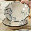Cuenco Cerámico Gato de la Suerte para Uso Doméstico Nuevo Modelo 2026 Cuenco para Sopa Cuenco para Fideos Plato Plato Grueso Color Bajo Esmalte Set de Cuencos y Platos Artesanales