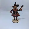 Artesanías de Madera Nuevas Transfronterizas Populares Halloween Calabaza Retro Espantapájaros Guirnalda Decoración de Otoño Colgante Pequeño