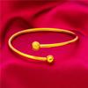 Conjunto de pulsera y anillo de cuentas abiertas de Vietnam Shajin para mujer, anillo esmaltado, joyería de cabello vivo al por mayor.
