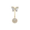 Piercing para Ombligo de Ebay Transfronterizo Acero Inoxidable Zircón Flor Uña para Ombligo Barra 14g Joyería para Piercing al por Mayor