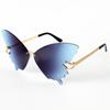 Tendencia europea y americana personalidad divertida fiesta gafas de sol coloridas sin montura recorte forma de mariposa gafas de comercio exterior transfronterizo