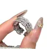 Anillo Abierto de Encaje con Circonita de Alta Gama para Mujer, Exquisito Accesorio para la Mano, Elegante y Único, Anillo de Moda Minimalista, Anillo de Lujo Ligero para el Dedo Índice