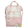 Mochila Escolar Estilo Coreano para Estudantes, Mochila Colorida de Grande Capacidade para Viagem de Meninas, Mochila para Sala de Aula e Deslocamento de Alunos do Ensino Fundamental II, Ensino Médio e Universitário