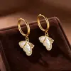 Exquisitos Pendientes de Zirconia, Clips para Orejas para Mujer, Acero Inoxidable, Múltiples Estilos a Elegir, Pendientes Retro Franceses, Suministro Directo de Fábrica