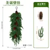 Colgante de pared de planta verde artificial navideño transfronterizo, decoración combinada de ramas de ciprés y piñas, arreglo para arco de puerta interior y escena de pared