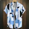 Camisa de Manga Corta para Hombre Estación Independiente Transfronteriza Elástica en Cuatro Direcciones Camisa Estampada en 3D Fábrica de Origen 2024