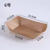 Caja de Papel Kraft Recubierto Desechable Espesa para Picnic, Comida para Llevar, Barbacoa, Comida Frita, Caja de Empaque para Snacks