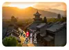 Taiyuan Pegatina de Vidrio Escénico para Refrigerador Templo de las Dos Pagodas Montañas con Atardecer Bosques Paisajes Antiguos Souvenir Creativo Cultural Regalo Magnético Hogar