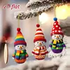 Nuevos Adornos Acrílicos de Muñeco de Nieve Estilo Navideño Colorido Más Vendidos Decoraciones Colgantes Retro para Árbol de Navidad