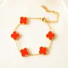 Pulsera de Trébol de Cuatro Hojas Joyería Pequeña Accesorios de Acero de Titanio Joyería de Acero Inoxidable a la Moda 520 Transfronterizo En Stock Festival del Bote del Dragón