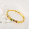 Novo Bracelete Dourado Banhado a Cobre com Flor de Zircônia Colorida, Bracelete Joker Fofo, Outlet de Fábrica