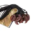 Colar Pingente Dente de Animal Imitação Estilo Retrô Europeu e Americano, Colar com Cordão de Couro Trançado Feito à Mão, Suprimento Versátil de Acessórios Masculinos
