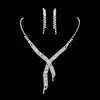Juego de Collar y Aretes de Diamante Brillante y Perla para Boda de Novia, Elegante y Lujoso Juego de Dos Piezas de Joyería para Fiesta de Noche