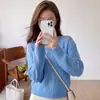 Vibe relaxada e descontraída! Blusa de tricô semi-transparente com vazados e mangas compridas para mulheres, cobertura fina com proteção solar para primavera e verão, top soltinho e que afina a silhueta