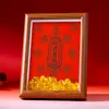 Porta-retrato em relevo com fundo vermelho para atrair sorte taoísta, novo ornamento de mesa estilo chinês, decoração para casa para atrair riqueza e bênçãos, presente cultural e criativo