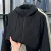 8% Cachemira 92% Lana Chaqueta de Algodón con CapuchaSimple, Elegante, Clásico, Versátil, Cuello Alto, Ligero