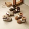 Moda Infantil Dulce Estilo Universitario Felpa Cálida Botas Grandes de Algodón 2025 Invierno Nuevo Suela Suave Engrosada Botas de Nieve Modernas