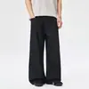 Pantalones casuales de rayas plisadas para hombres y mujeres, marca de moda vintage de otoño, pantalones fluidos de largo hasta el suelo, pantalones largos holgados estilo americano