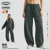 Pantalones de Chándal Pesados para Hombre CKX de 390G con Forro de Polar, Marca de Tendencia Retro Americana, Silueta de Guadaña con Puños, Pantalones Holgados con Aspecto Desgastado