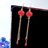 Pendientes de estilo chino personalizados de estilo étnico para dama Xianggong, pendientes de novia con temperamento creativo, pendientes de maquillaje facial de la Ópera de Pekín