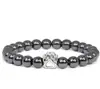 Pulseira de Patinha de Cachorro em Pedra Natural para Homens e Mulheres, Pulseira Elástica de Contas para Casais, Joia da Moda Tendência, Pulseira de Luxo Leve de Alta Qualidade
