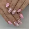 Uñas Manicura de Flores Simples y Frescas, Uñas Nuevas para Verano, Uñas Postizas, Uñas Cortas con Forma de Almendra al por Mayor