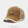 Gorra de béisbol para niños con etiqueta de cuero y letras, gorra de media malla de color caramelo para protección solar de bebé primavera/verano, gorra de pico de pato para niños, transfronterizo